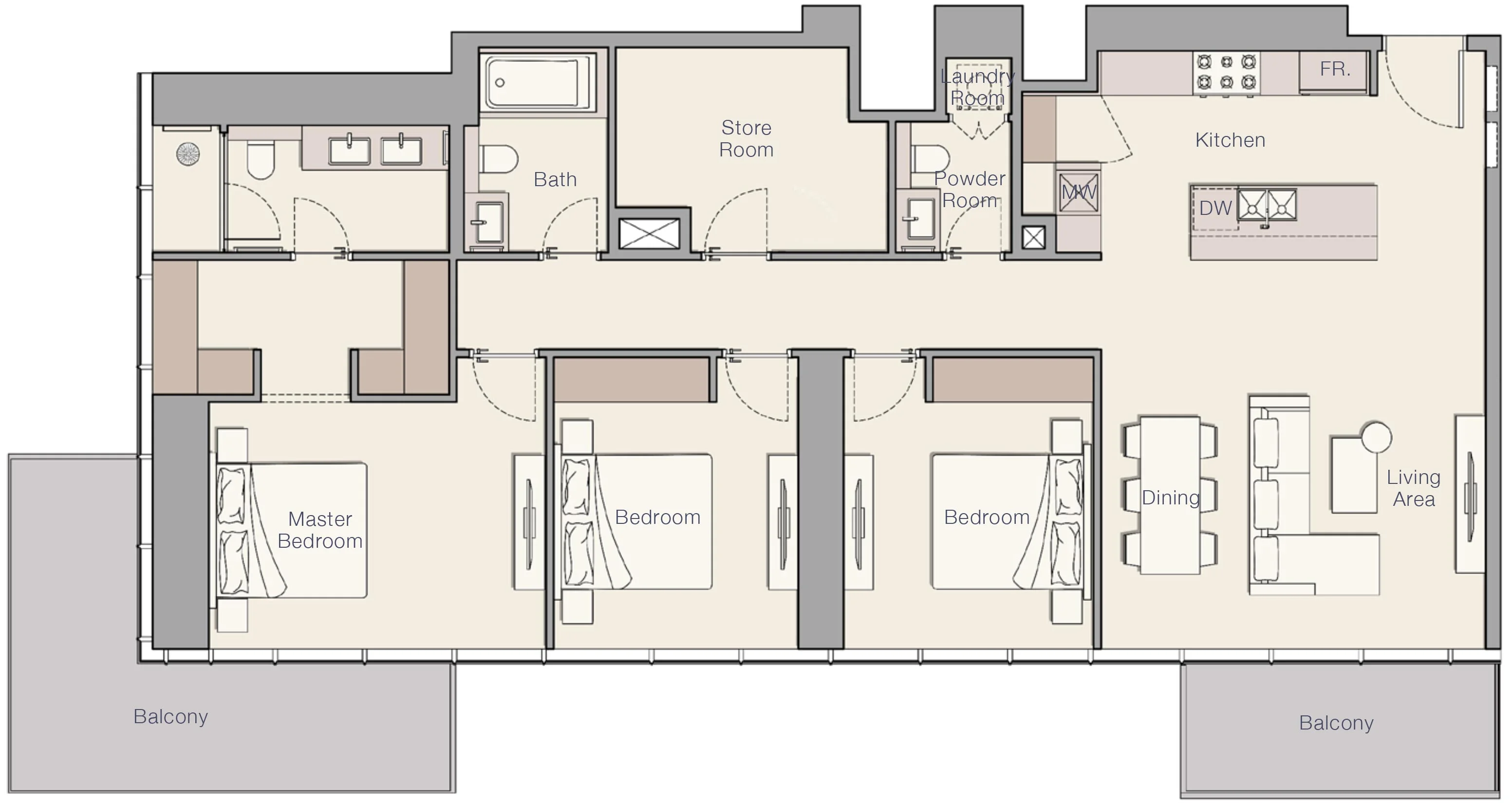 3 Bedroom Unit